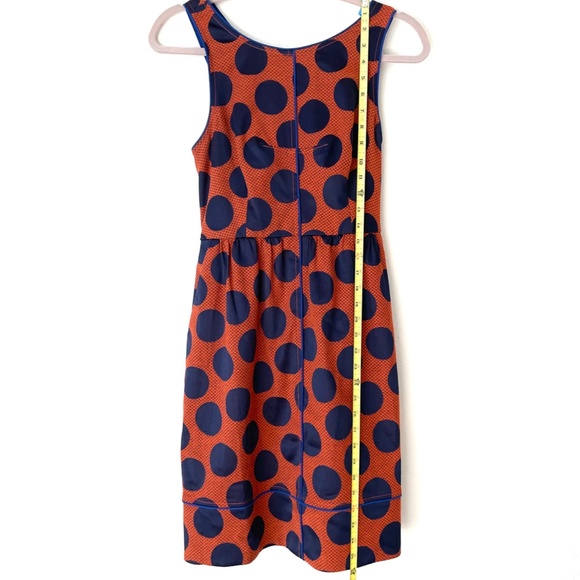 ANTHROPOLOGIE Maeve Dress Rokin Polka Dot Sleeveless Cross-Back Blue Orange Sz 4 - Picture 13 of 16